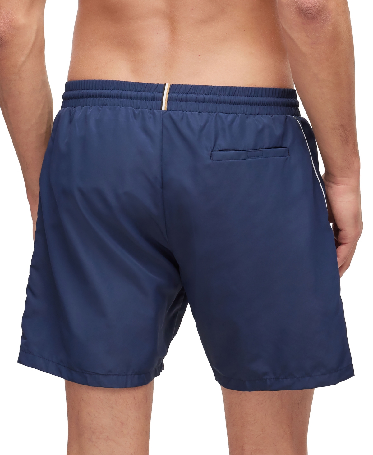 Shop Hugo Boss Boss By  Men's Quick-drying Logo Swim Shorts In Navy