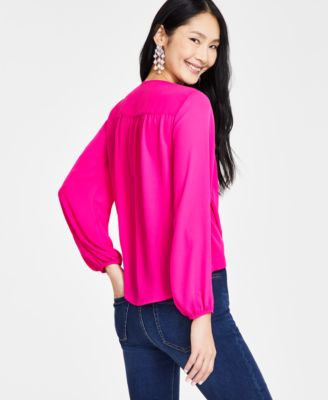 I.N.C. International Concepts Petite Surplice V-Neck Blouse, Created for Macy's