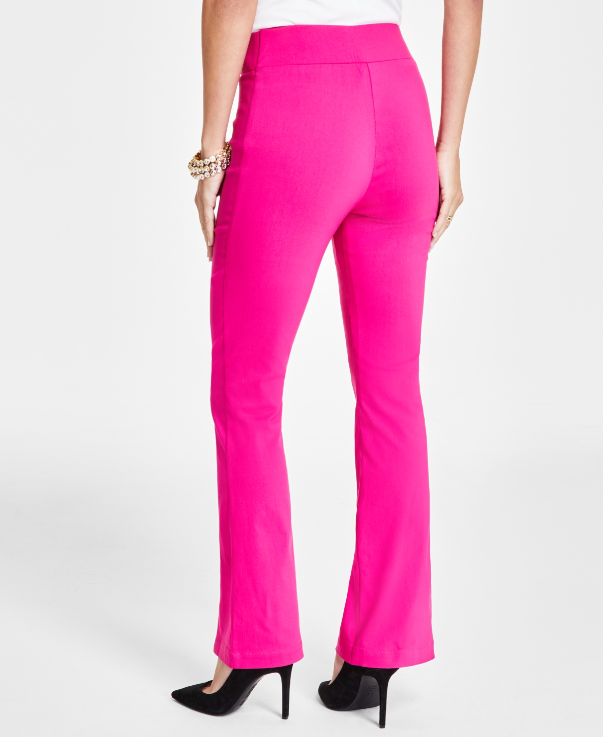 Shop Inc International Concepts Petite Tummy Control Flare Pants, Created For Macy's In Pink Tutu