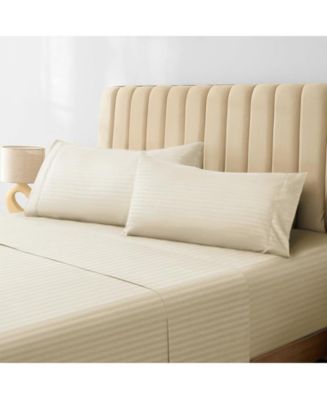 6PC Striped Silky Soft Cooling Deep Pocket Performance Sheet Set - Macy's