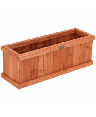 Rustic Wooden Planter Box for Outdoor Flowers and Plants