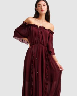 Women's Amour Amour Ruffled Midi Dress