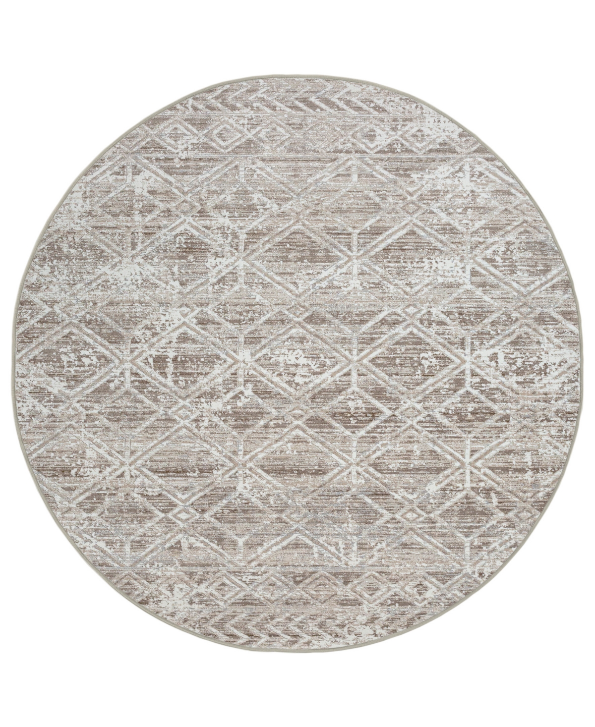 Km Home Teola 1243 7'10in x 7'10in Round Area Rug - Beige