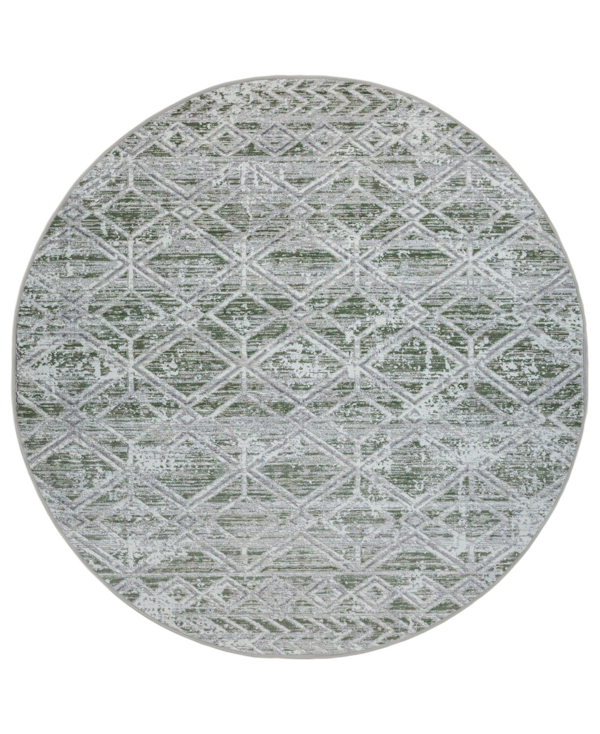 Km Home Teola 1243 7'10in x 7'10in Round Area Rug - Green