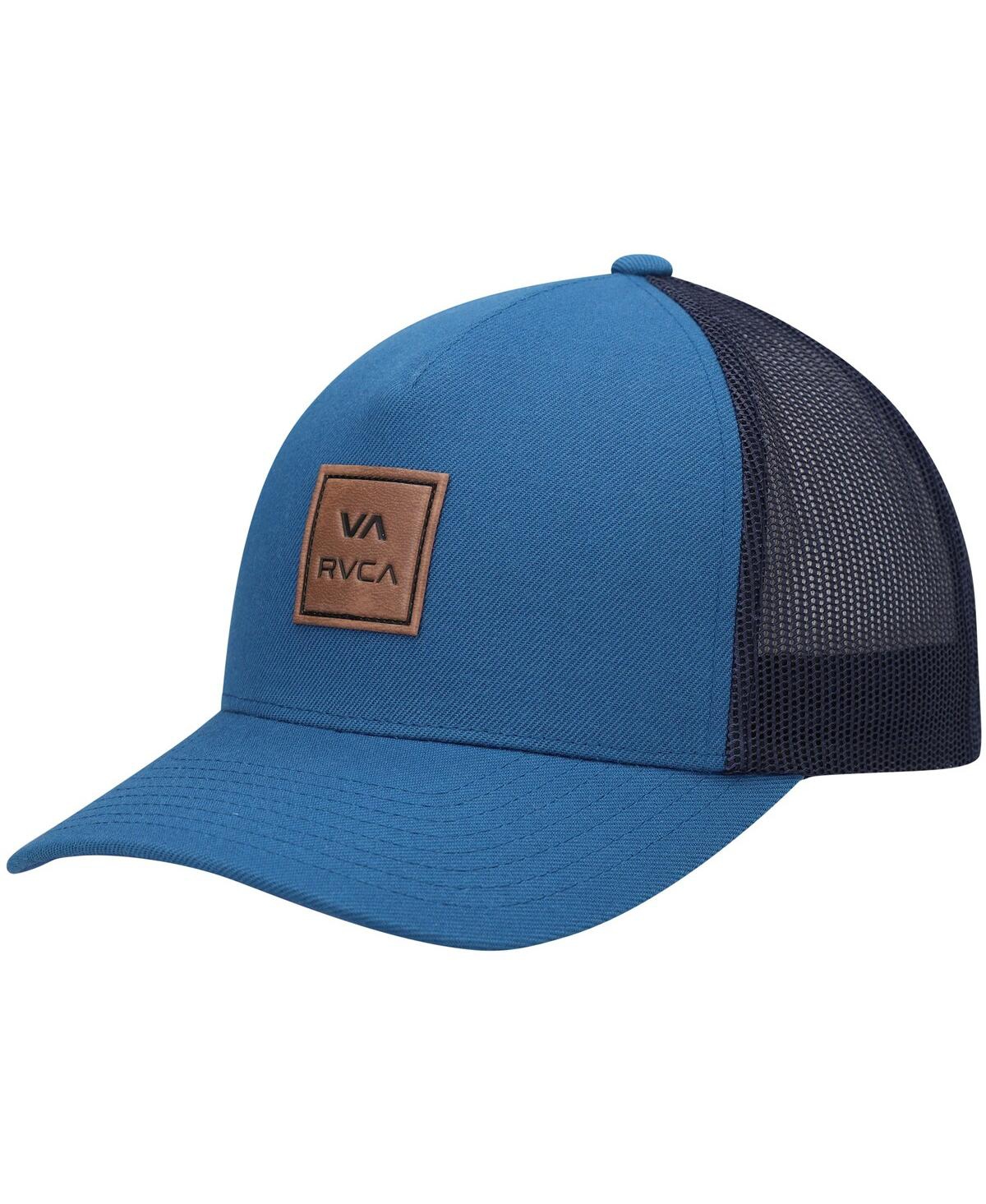Rvca Men's  Blue, Navy All The Way Snapback Trucker Hat In Blue,navy