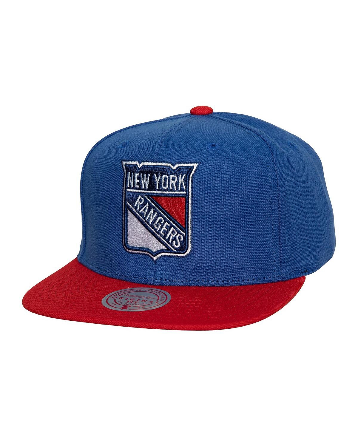 Shop Mitchell & Ness Men's  Blue New York Rangers Core Team Ground 2.0 Snapback Hat