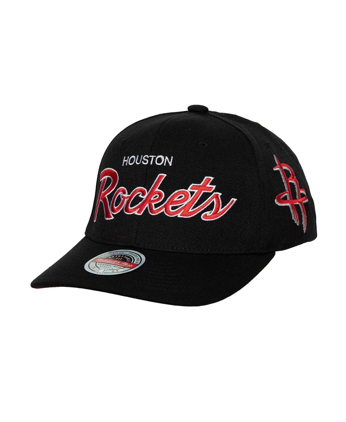 Mitchell & Ness Men's  Black Houston Rockets Mvp Team Script 2.0 Stretch-snapback Hat