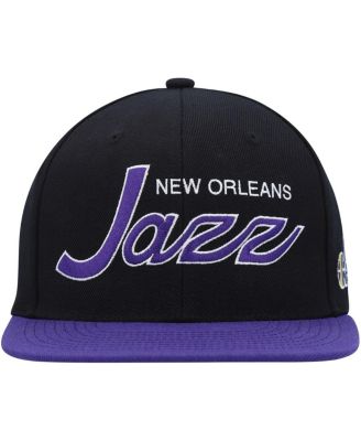 Men's Black Utah Jazz Hardwood Classics MVP Team Script 2.0 Snapback Hat