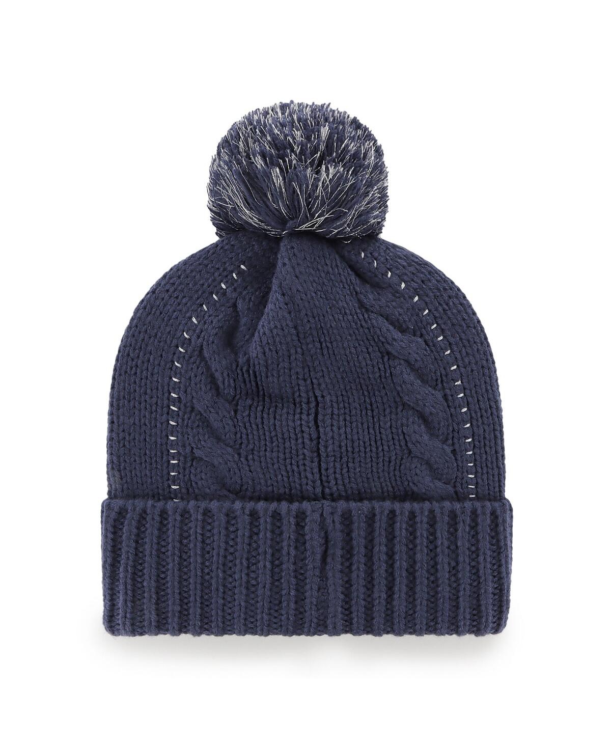 Shop 47 Brand Women's ' Navy New England Patriots Bauble Cuffed Knit Hat With Pom