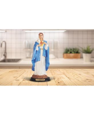 12"H Sacred Heart of Maria Statue Holy Figurine Religious Decoration Home Decor Perfect Gift for House Warming, Holidays and Birthdays