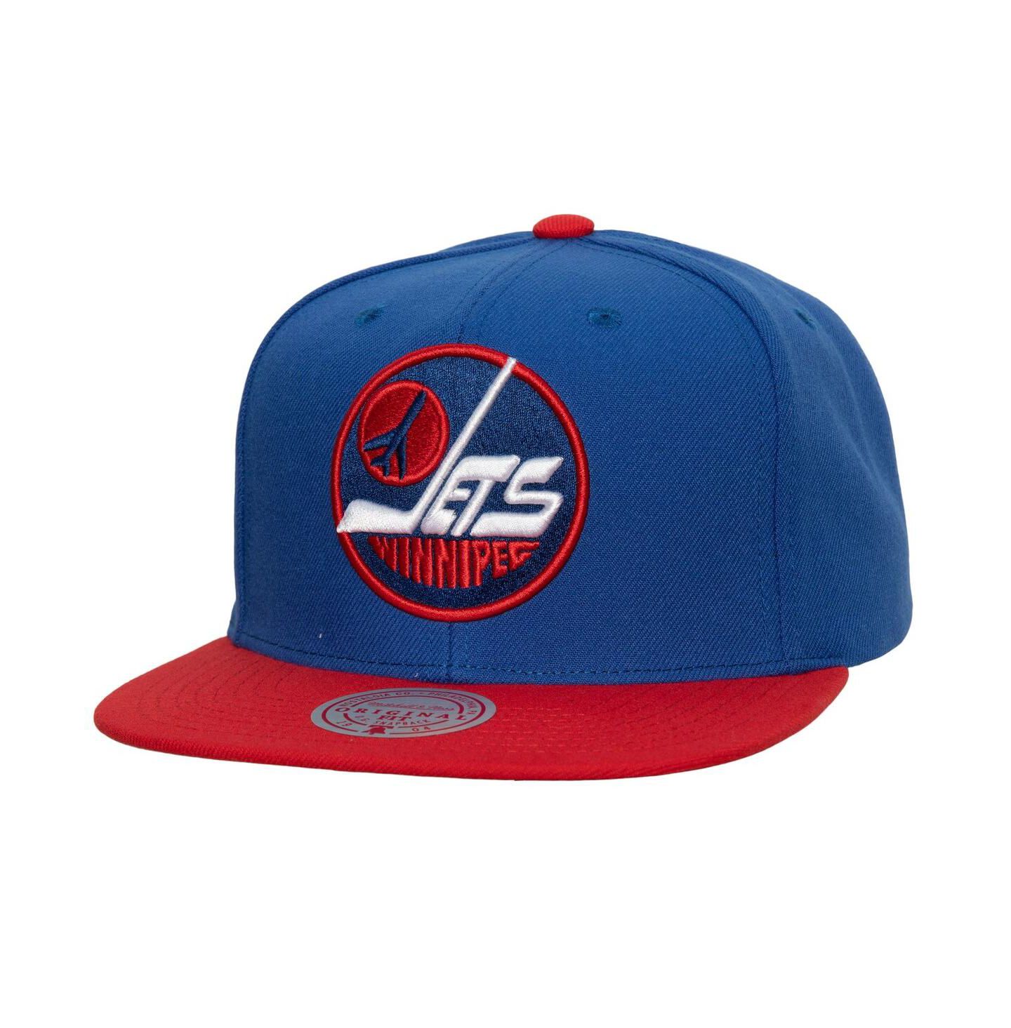 Мужская кепка Mitchell & Ness Blue Winnipeg Jets Core Team Ground 2.0 Snapback Hat — фото 1
