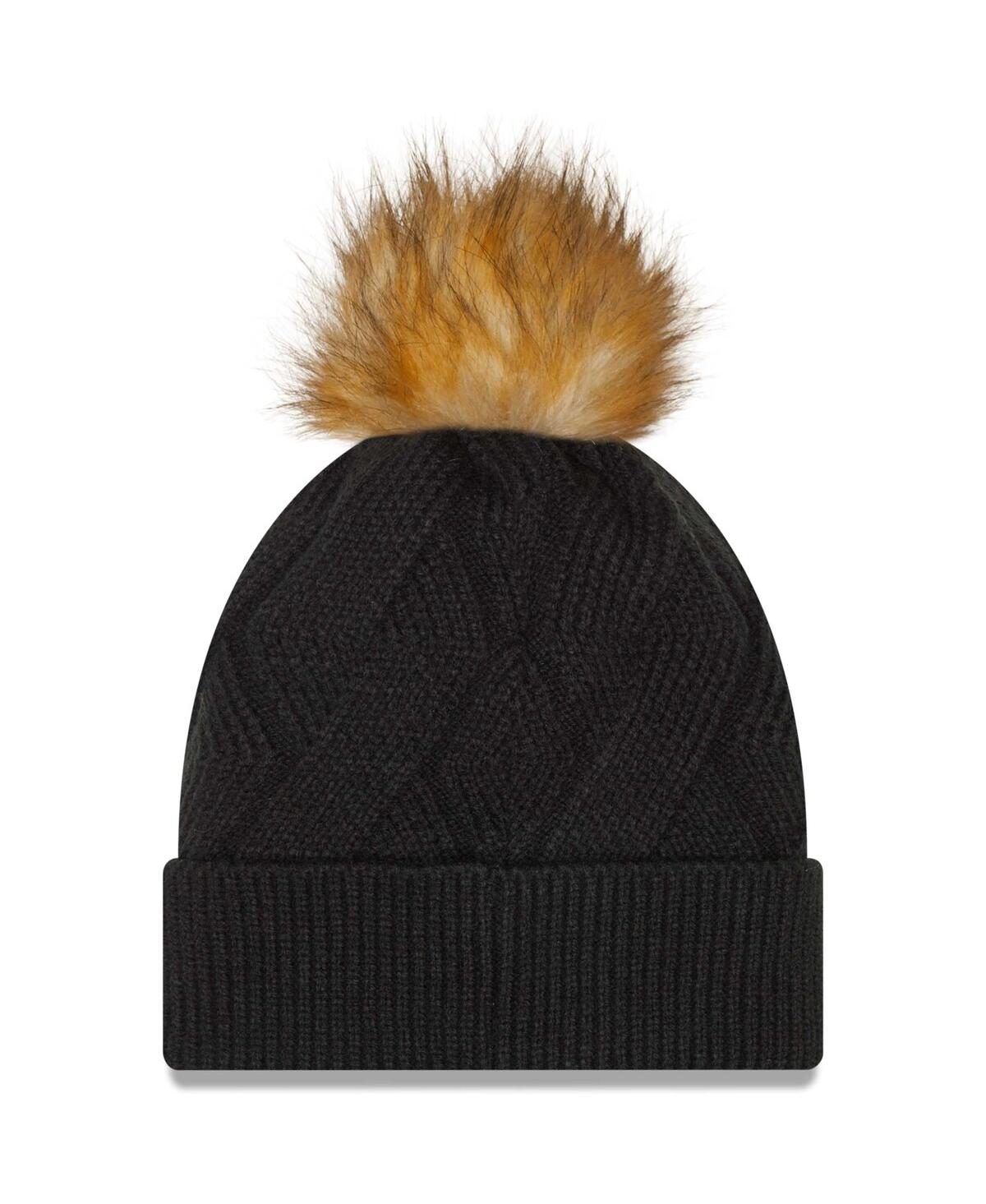 Women's New EraAtlanta Falcons Snowy Cuffed Knit Hat with Pom - Black
