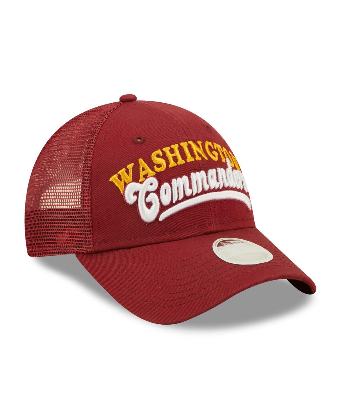 Shop New Era Women's  Burgundy Washington Commanders Team Trucker 9forty Snapback Hat