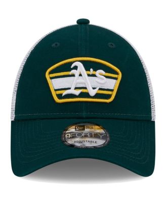 Men's Green, White Oakland Athletics Logo Patch 9FORTY Trucker Snapback Hat