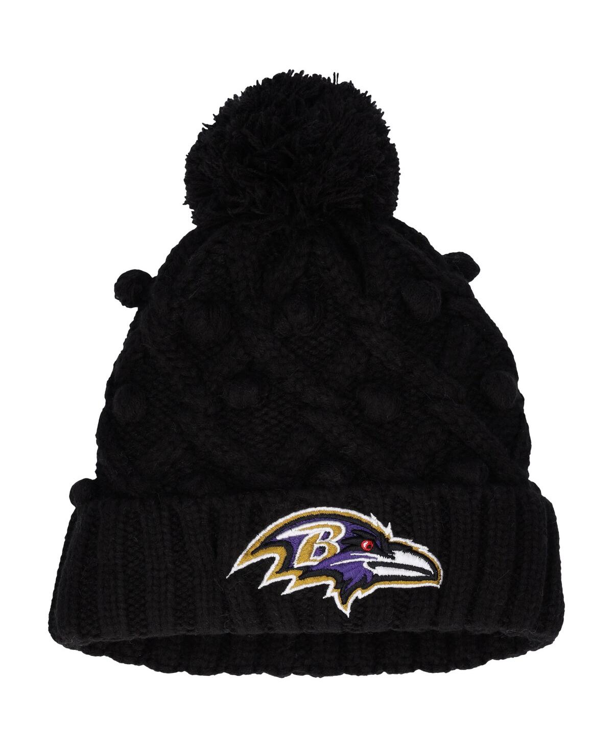 Shop New Era Big Girls  Black Baltimore Ravens Toasty Cuffed Knit Hat With Pom