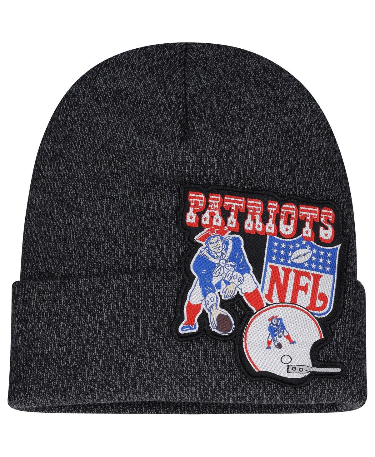 Mitchell & Ness Kids' Big Boys And Girls  Black New England Patriots Xl Logo Cuffed Knit Hat