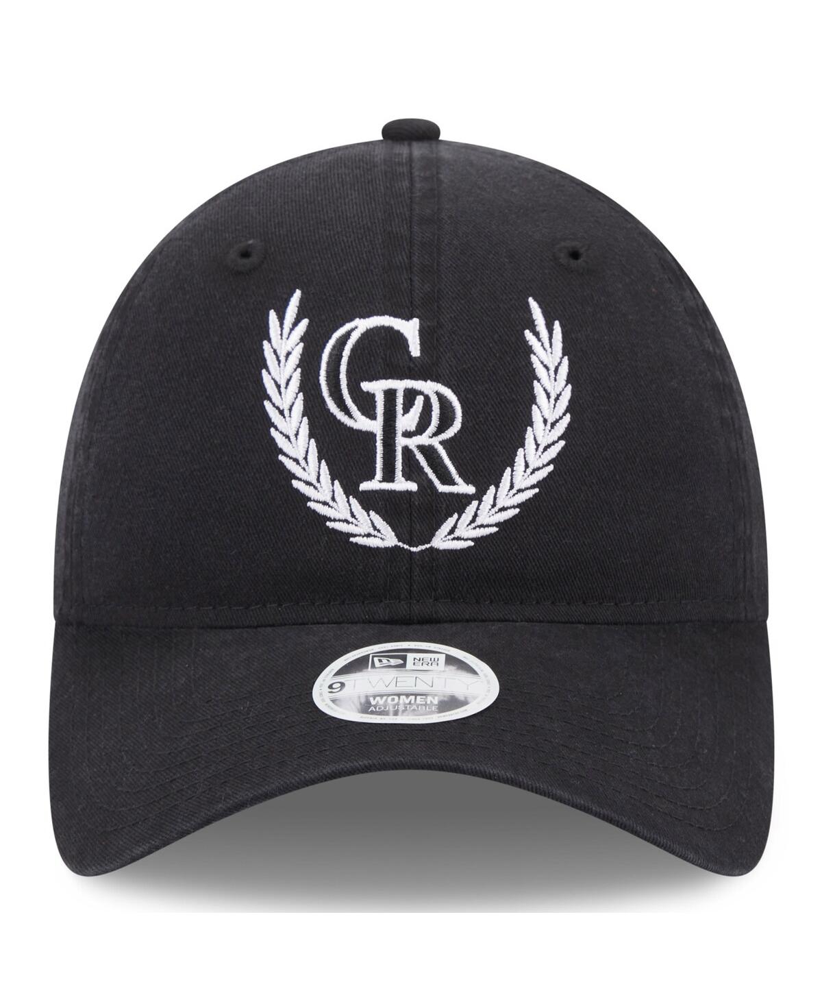 Women's New EraColorado Rockies Leaves 9TWENTY Adjustable Hat - Black