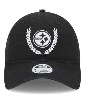 Women's Black Pittsburgh Steelers Leaves 9TWENTY Adjustable Hat