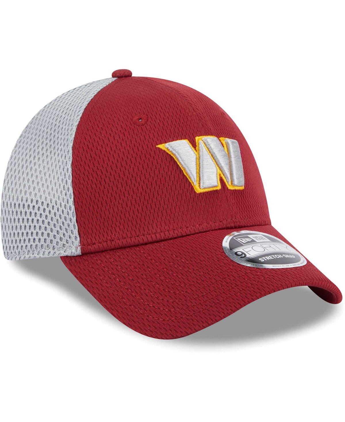 Shop New Era Men's  Burgundy Washington Commanders Outline Trucker 9forty Adjustable Hat