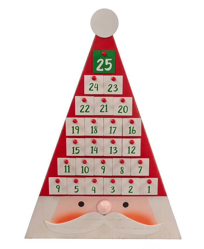 Kurt Adler 19 7 quot Triangular Santa Head Advent Calender Macy #39 s