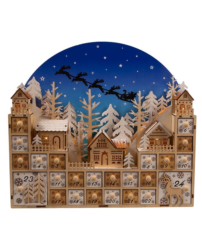Kurt Adler 15 quot Battery Operated 15 Light LED Christmas Village with