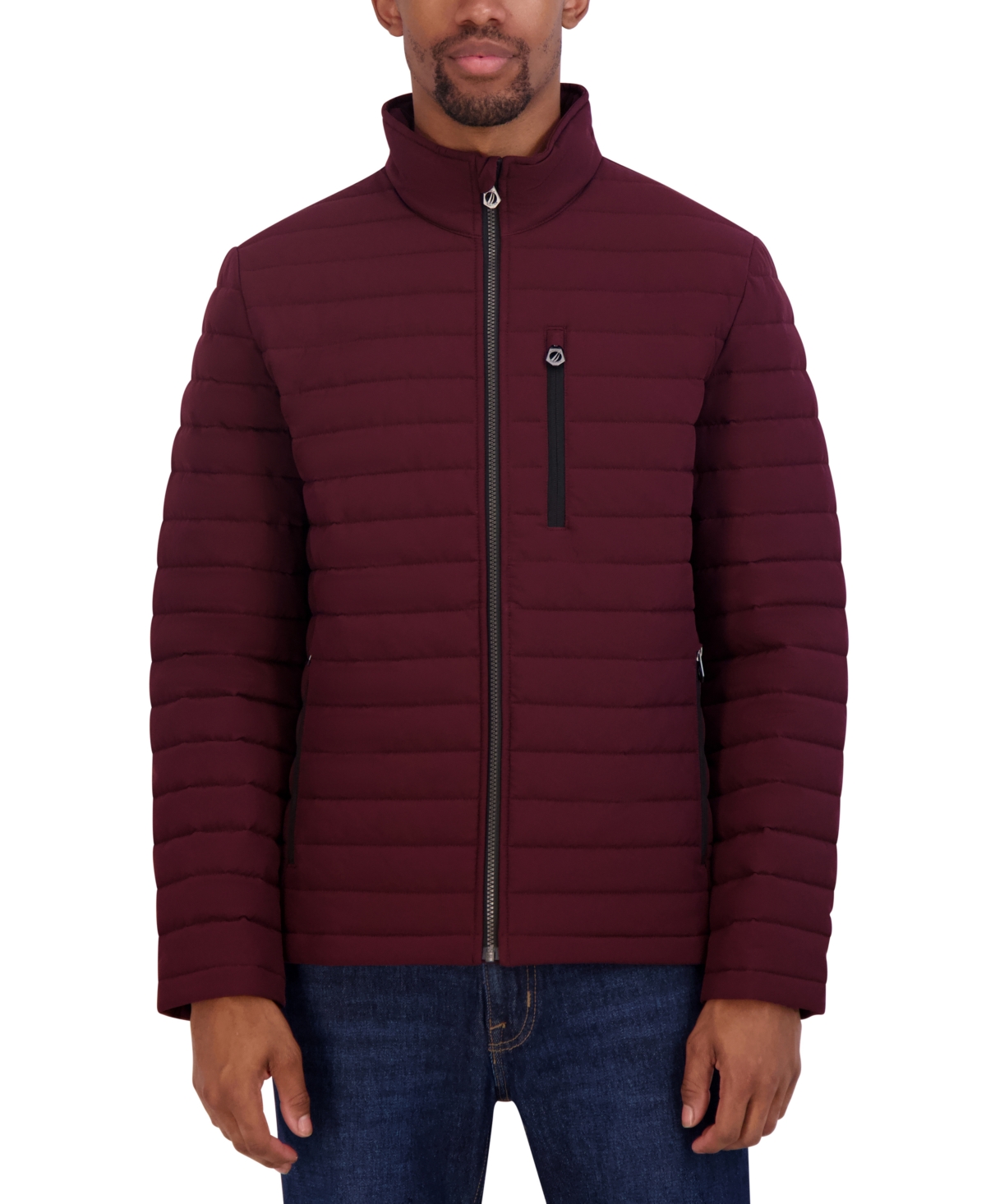 Nautica Men's Transitional Quilted Jacket In Bold Burgundy