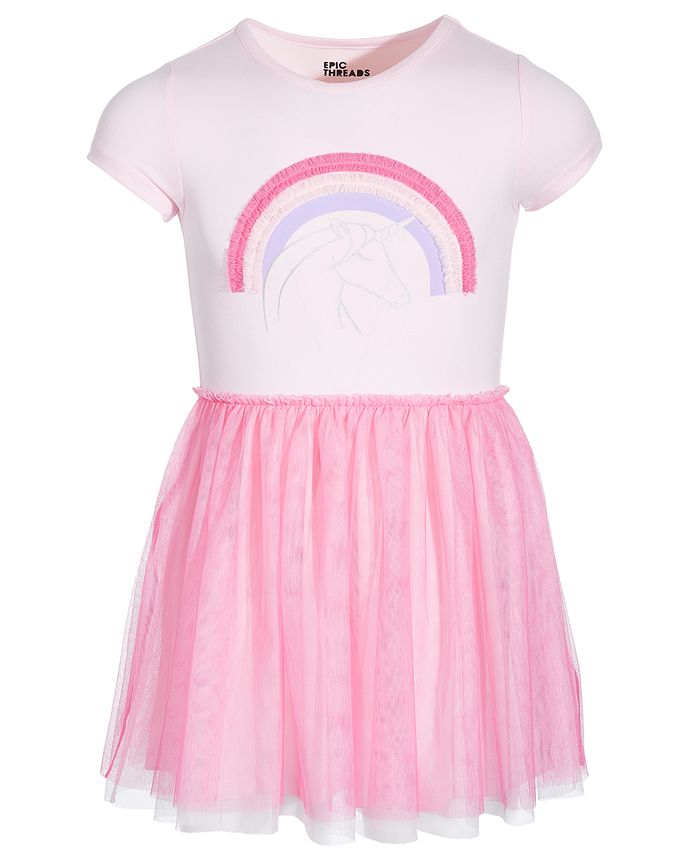 Epic Threads Toddler & Little Girls Short-Sleeve Rainbow Tulle