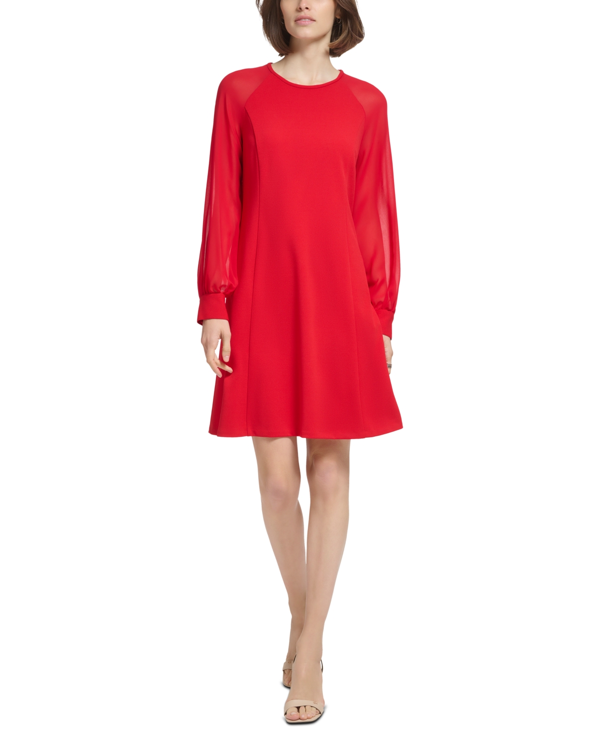 Calvin klein illusion sales sleeve sheath dress