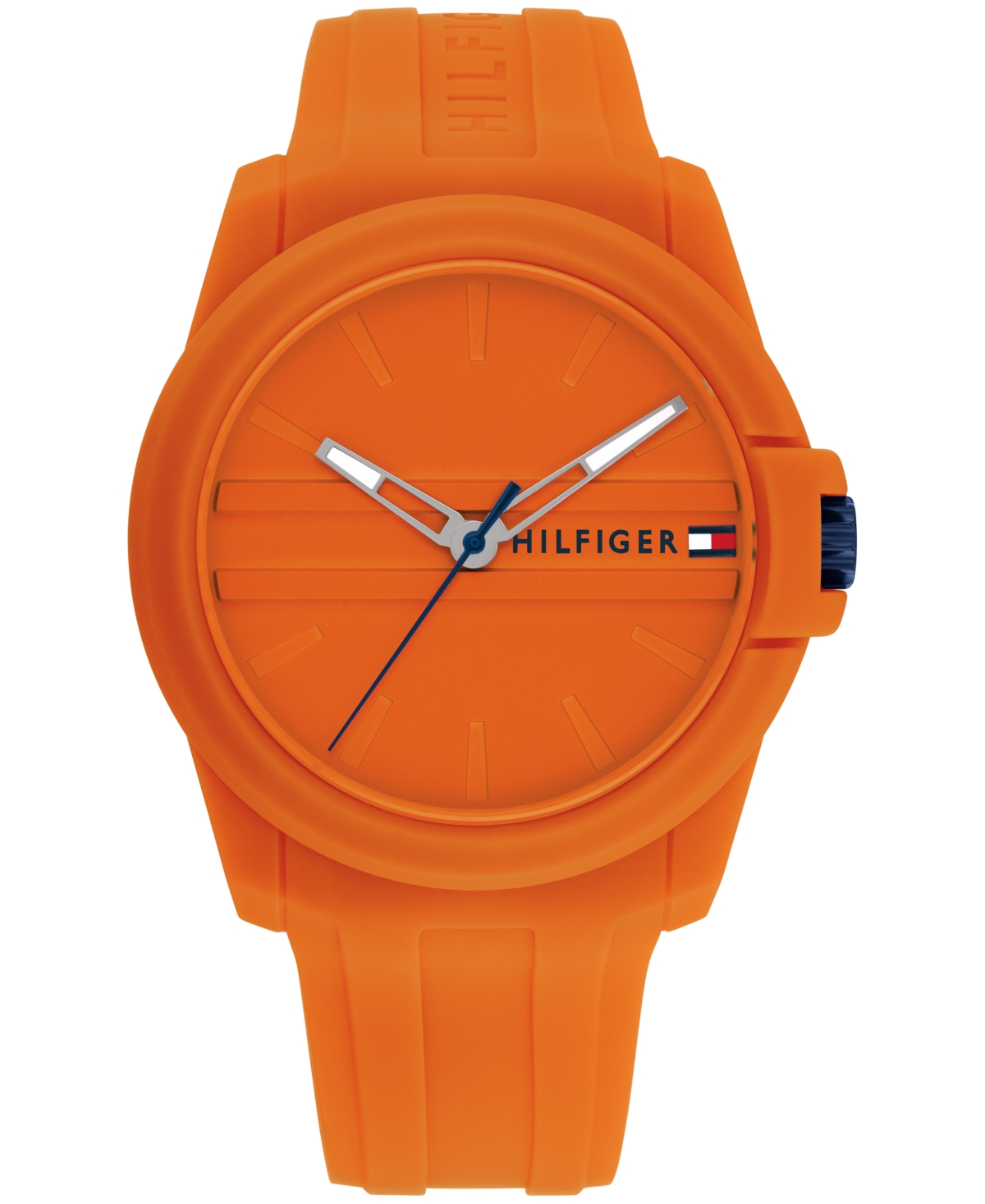 Tommy Hilfiger Men's Quartz Orange Silicone Watch 44mm