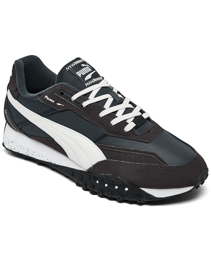  PUMA Mens St Runner V3 Leather Lace Up Sneakers Shoes Casual -  Black - Size 4 M