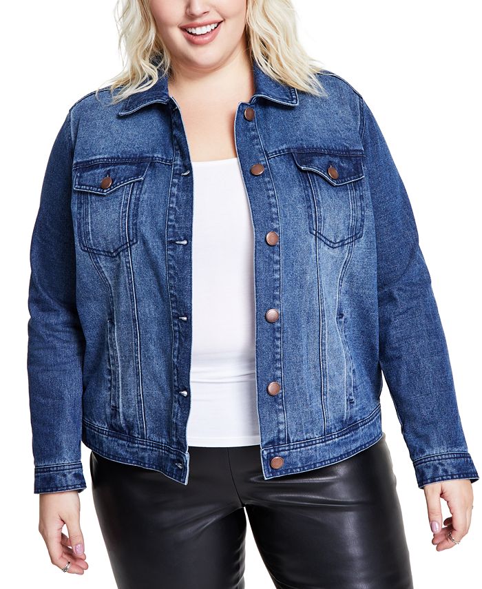 Dollhouse Trendy Plus Size Denim Jacket Macy's