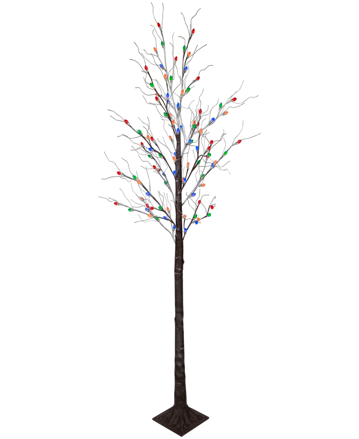 Northlight 6' Light Emitting Diode (led) Lighted Frosted Christmas Twig Tree Lights In Brown