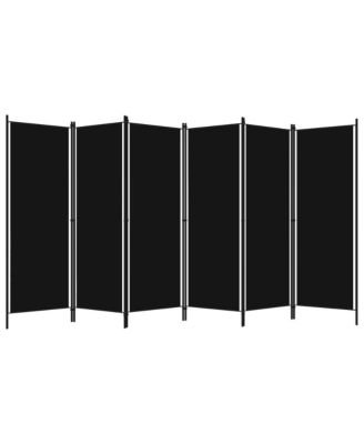 6-Panel Room Divider Black 118.1"x70.9"