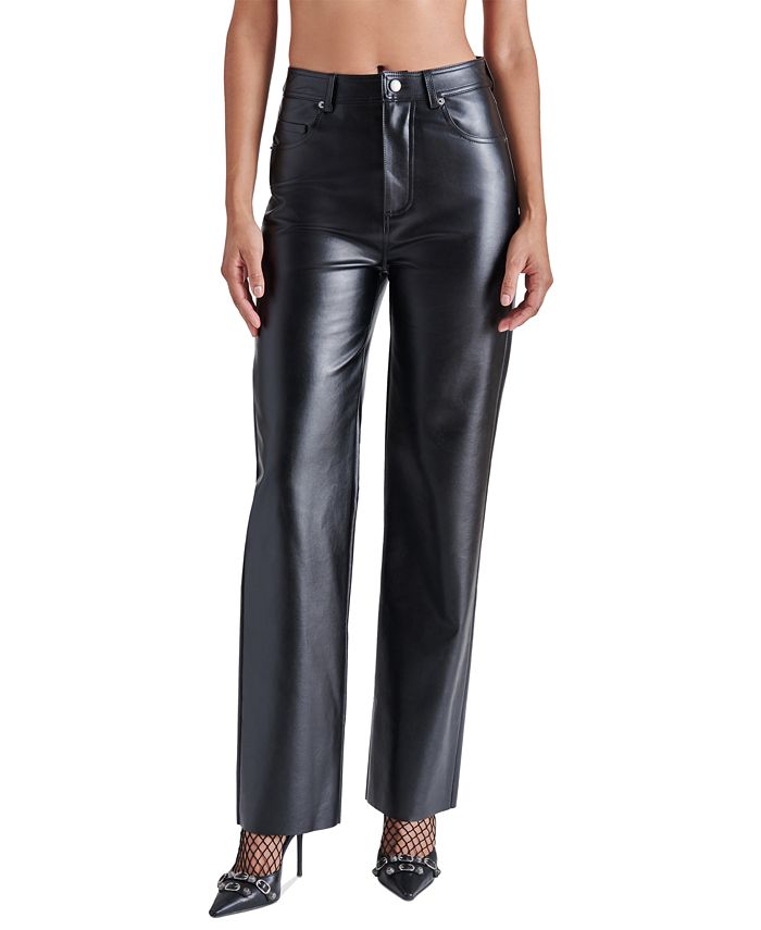 Macy's black clearance leather pants