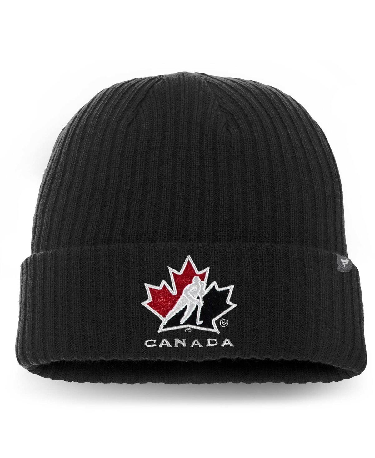 Fanatics Men's  Black Hockey Canada Core Primary Logo Cuffed Knit Hat