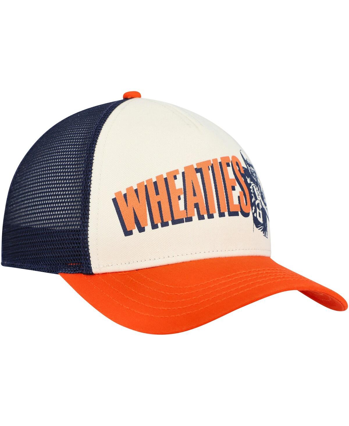 AMERICAN NEEDLE MEN'S AMERICAN NEEDLE NAVY, CREAM WHEATIES SINCLAIR SNAPBACK HAT 