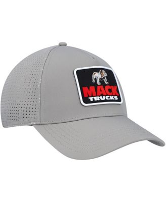 Men's Gray Mack Trucks Super Tech Valin Trucker Snapback Hat