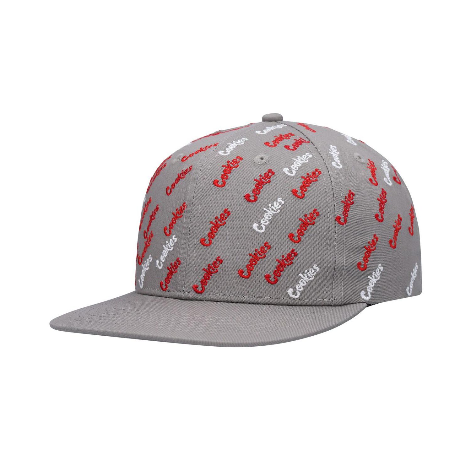 Men's Gray Triple Beam Allover Print Snapback Hat