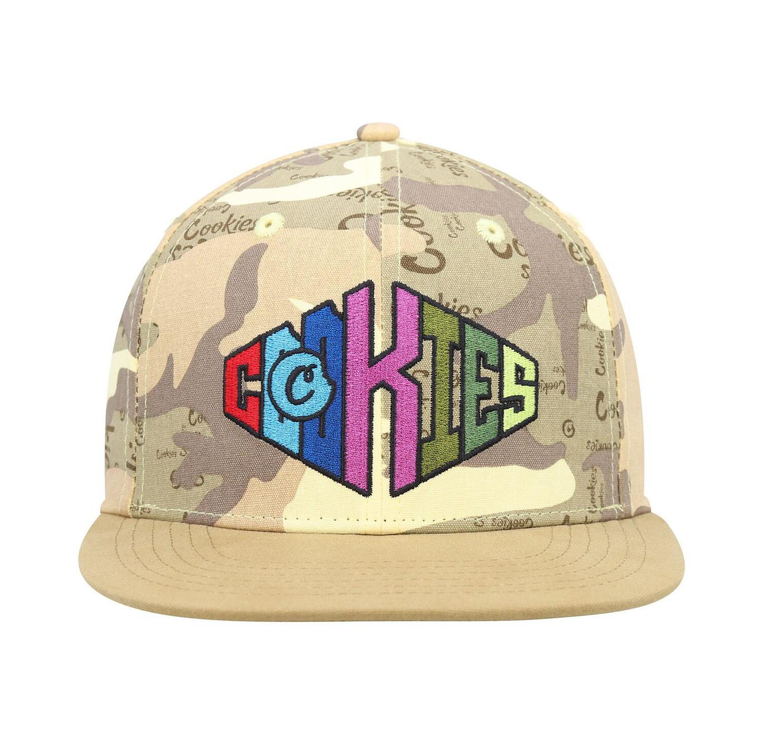 Men's Tan, Camo Across the Board Snapback Hat