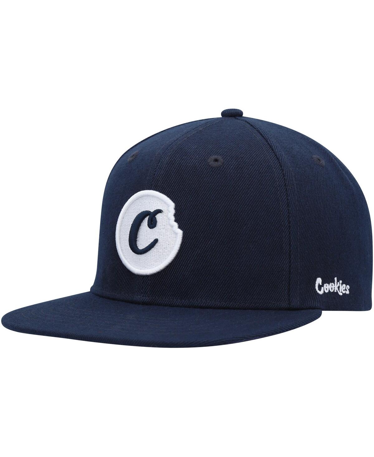 Cookies Men's  Navy C-bite Solid Snapback Hat