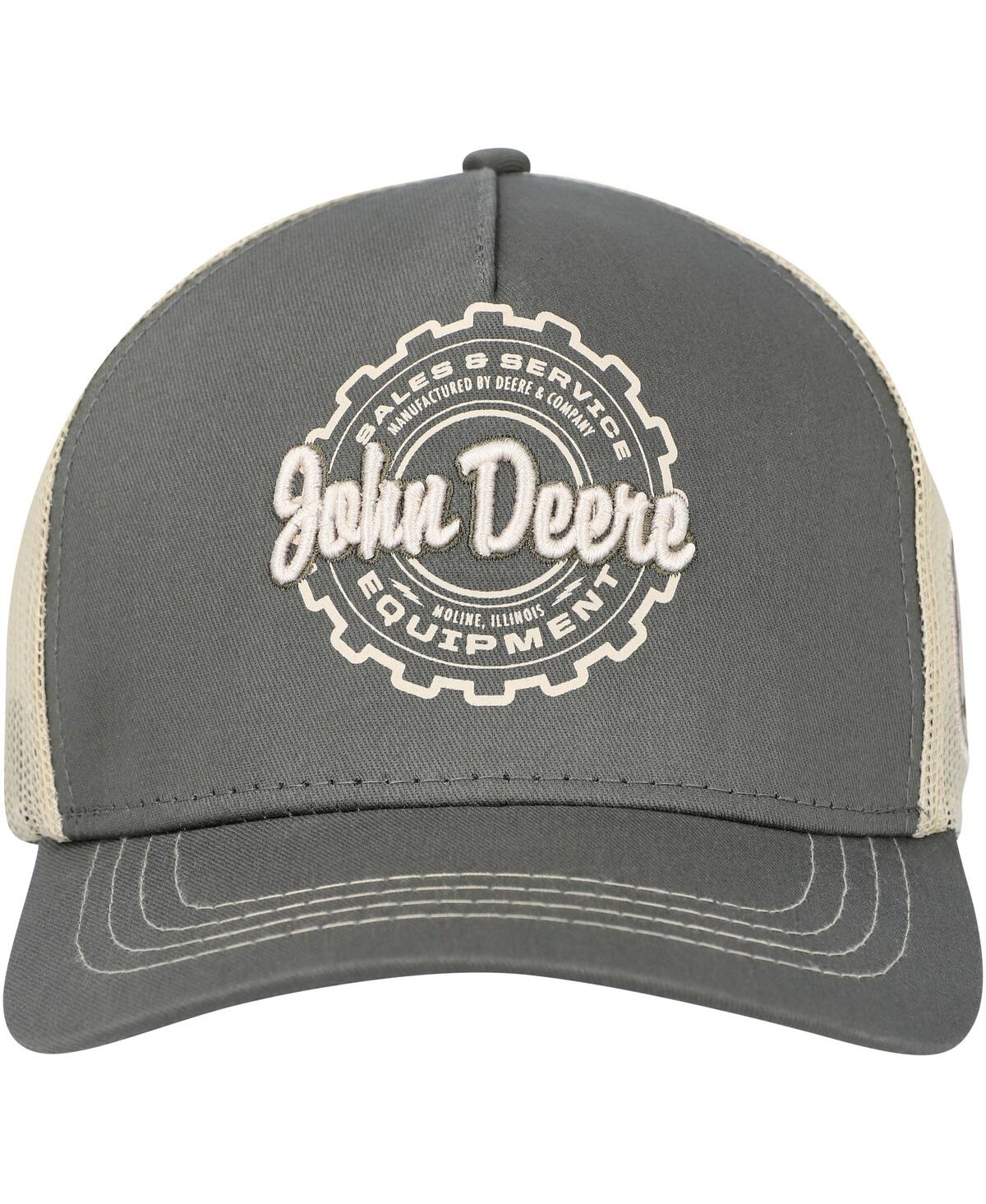 Top Of The World Men's  Olive John Deere Classic Equipment Trucker Snapback Hat In Olive