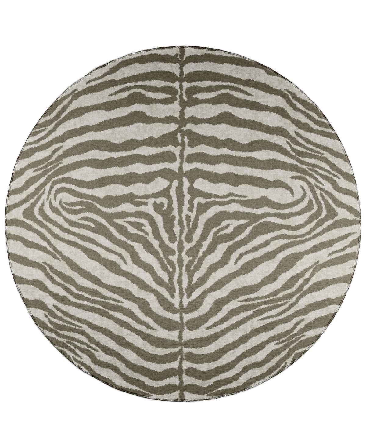 Addison Safari Outdoor Washable ASF31 8' x 8' Round Area Rug - Taupe