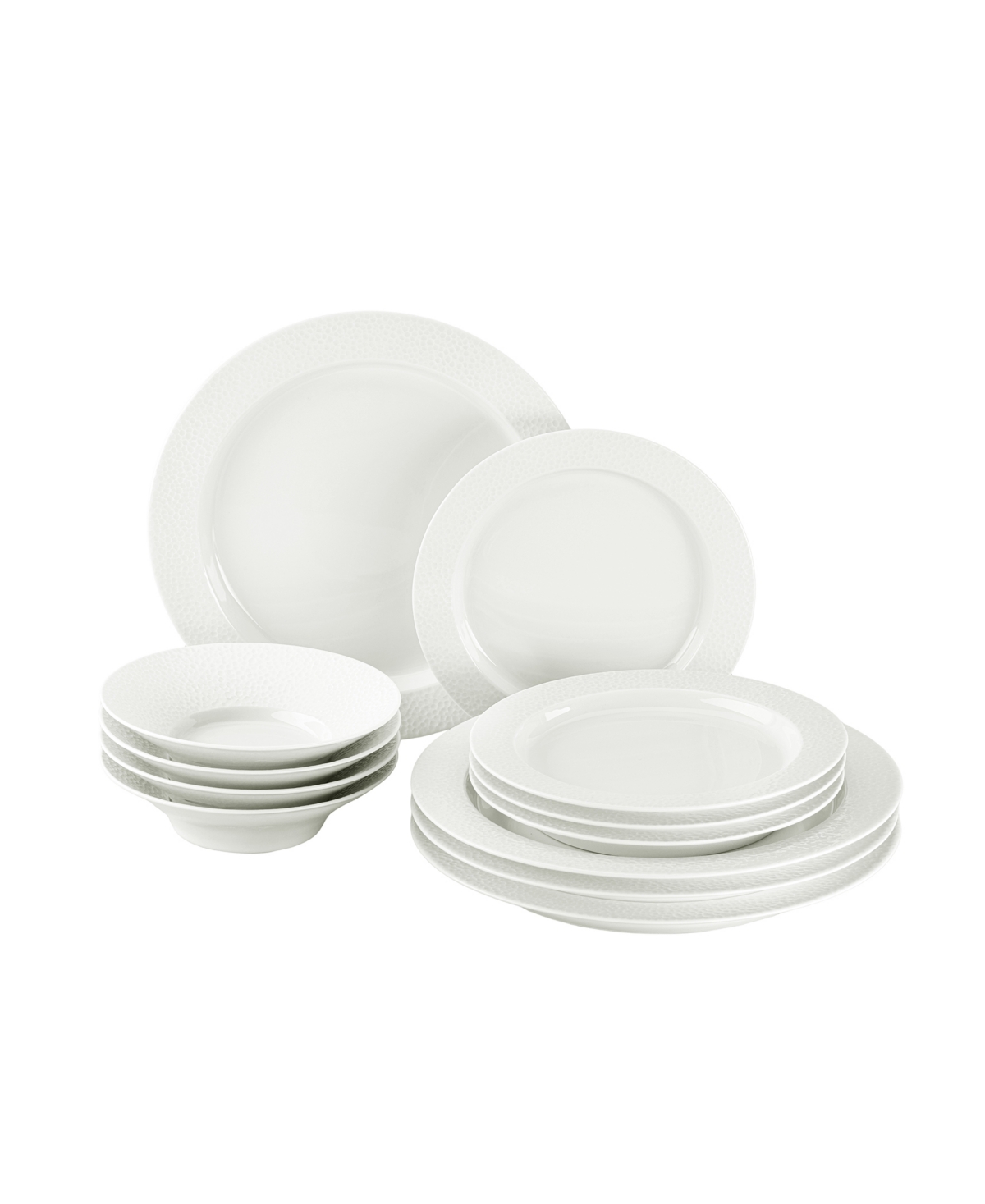 Iris 12 Legacy 12 Piece Dinnerware Set, Service for 4 - White