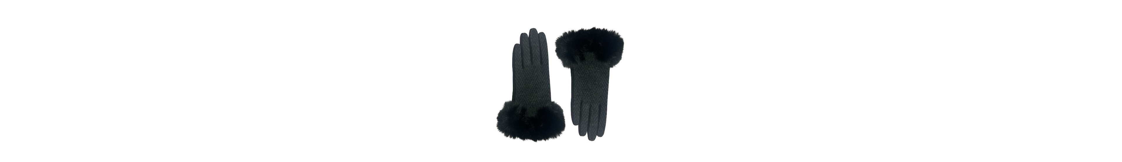 Marcus Adler Chevron Faux Fur Cuff Touchscreen Jersey Glove