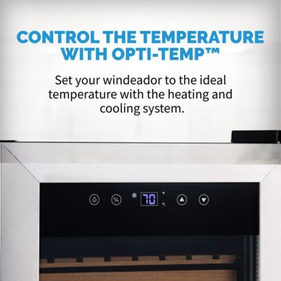 Cigar Humidor – 250 Count, Opti-Temp Heating/Cooling, Cedar Shelves, Digital Thermostat, Lock & Key, Stainless Steel