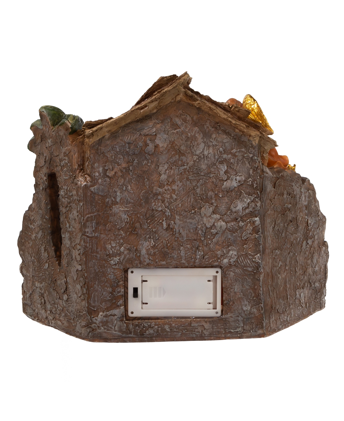 Kurt Adler 10.4" Battery Operated Light-up Nativity Table Piece In Brown