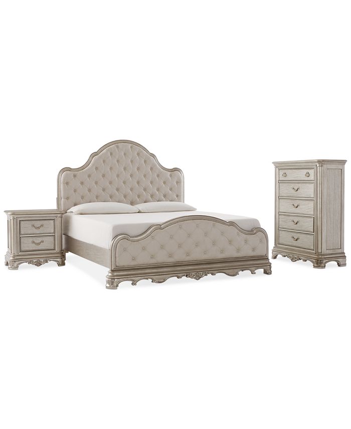 Furniture Nicosa 3pc Bedroom Set (Queen Bed, Chest, Nightstand), Created for Macy's Macy's
