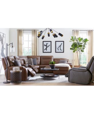 CLOSEOUT! Hansley 2-Pc. Zero Gravity Power Recliner Leather Sofa, Created for Macy's