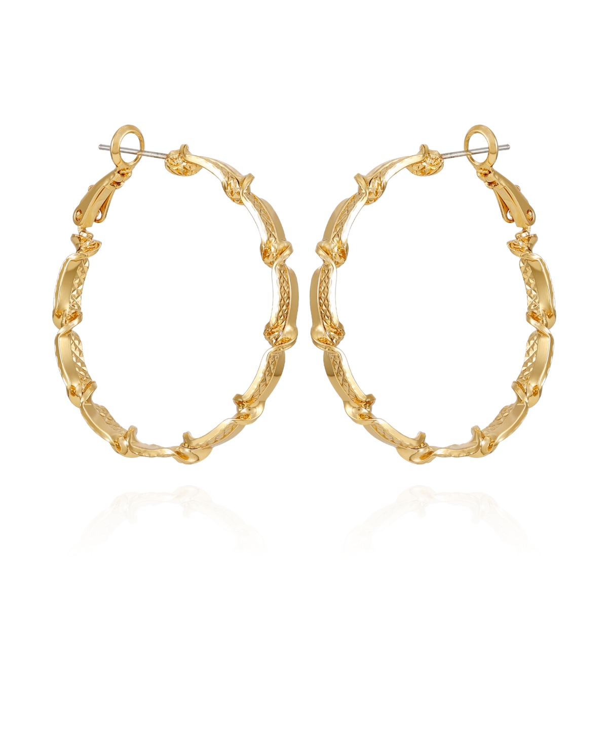 T Tahari Modern Hoop Earrings In Gold