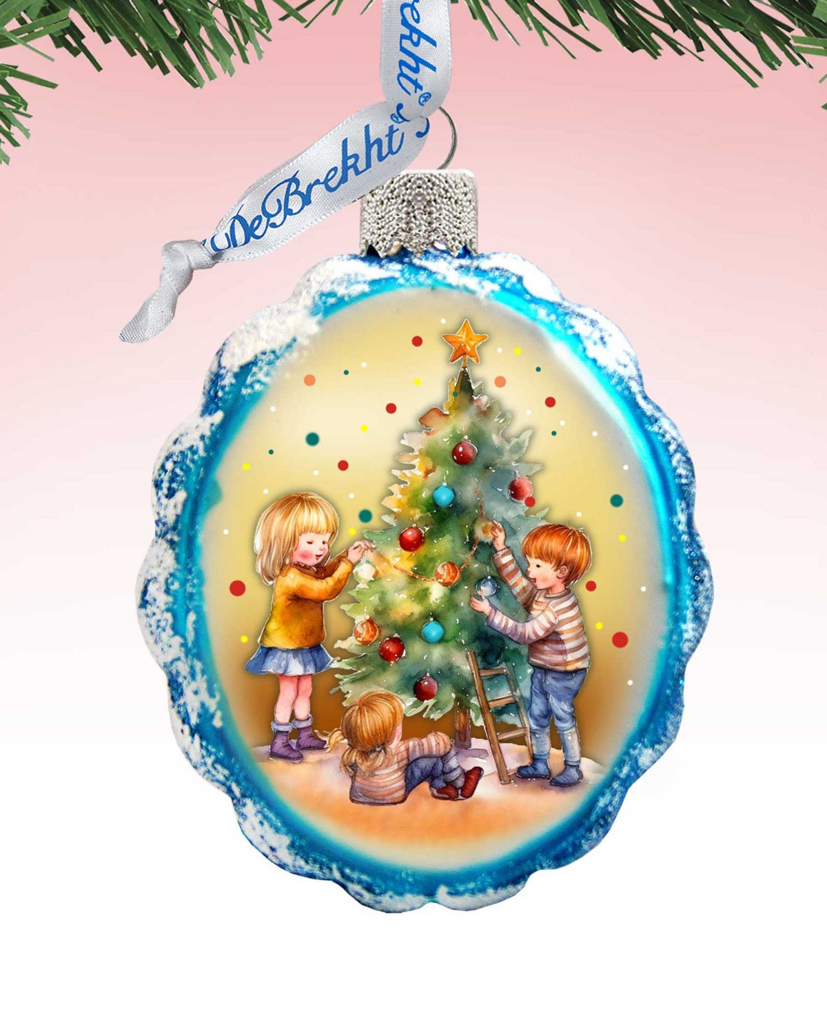 Designocracy Joyful Traditions Keepsake Mercury Glass Christmas Ornaments G. Debrekht In Multi Color